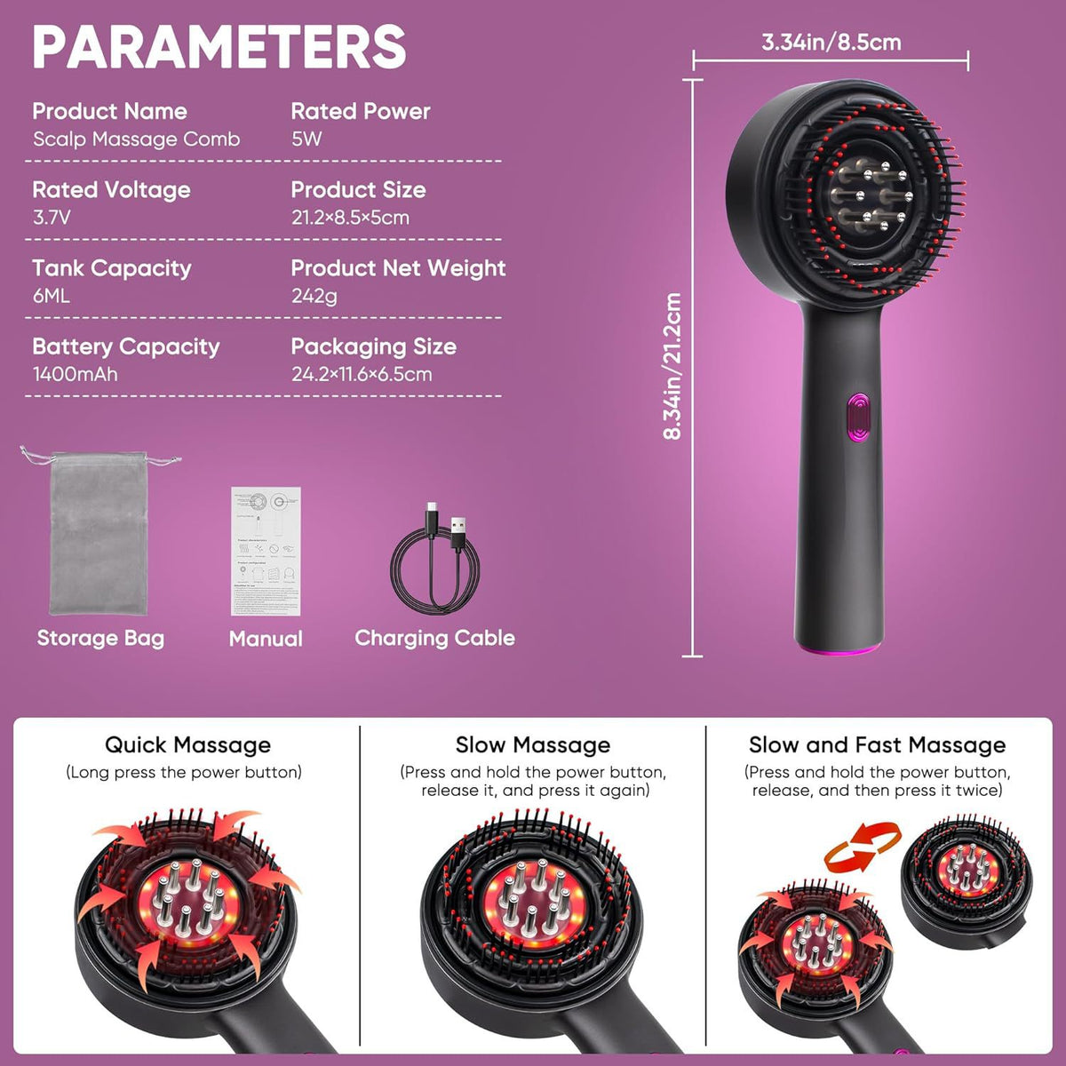 LUNOVA-XO scalp massage brush product detail